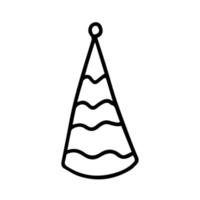 Doodle party hat illustration. Vector party cap clip art