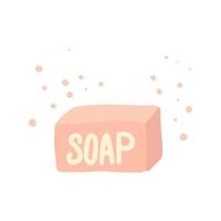 Doodle handmade soap illustration. Eco soap bar isolated vector