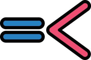 Less Than Equal Vector Icon Design