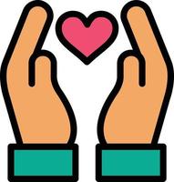 Hand Holding Heart Vector Icon Design