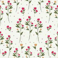 Digital illustration of pattern small pink wildflowers vector