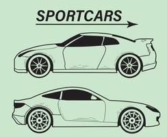 Collection the side of the Super Car Sketch Isolated part 4 vector