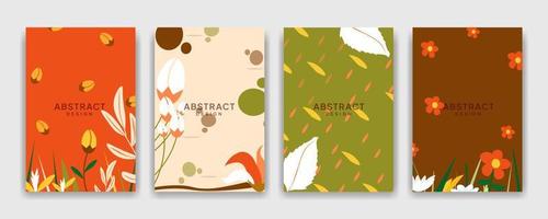 Creative floral abstract cover vector background, contemporary style pattern with copy space for text design for invitation cards, Social Highlight Covers, story pages and presentation background.