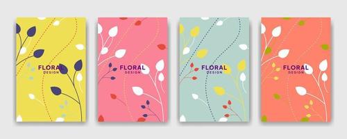 Creative floral abstract cover background, trendy pattern vector with copy space for text design for invitation cards, Social Highlight Covers, story pages and presentation backgrounds.