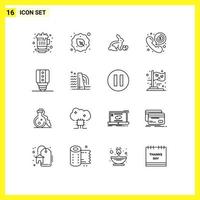 16 iconos creativos signos y símbolos modernos de hablar dólar comunicación vegetariana naturaleza elementos de diseño vectorial editables vector