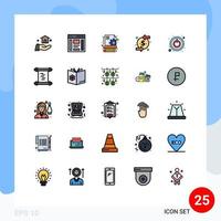 conjunto de 25 iconos de interfaz de usuario modernos signos de símbolos para elementos de diseño de vectores editables de devolución de cargo de inversión de contenido de energía de conmutación