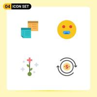 User Interface Pack of 4 Basic Flat Icons of sticky hungry notes paper medical Editable Vector Design Elements