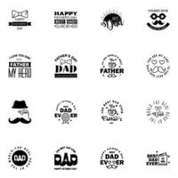 Happy fathers day 16 Black vintage retro type font Illustrator eps10 Editable Vector Design Elements