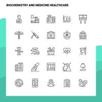 Set of Biochemistry And Medicine Healthcare Line Icon set 25 Icons Vector Minimalism Style Design Black Icons Set Linear pictogram pack