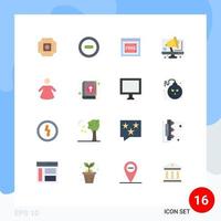 16 User Interface Flat Color Pack of modern Signs and Symbols of book people internet computer conference Editable Pack of Creative Vector Design Elements