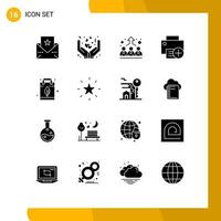 Universal Icon Symbols Group of 16 Modern Solid Glyphs of leaf hardware employee gadget computers Editable Vector Design Elements