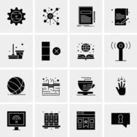 16 iconos de negocios universales vector ilustración de icono creativo para usar en proyectos relacionados con la web y dispositivos móviles