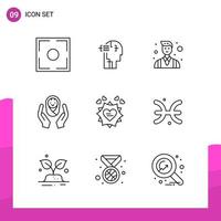 Outline Icon set. Pack of 9 Line Icons isolated on White Background for responsive Website Design Print and Mobile Applications. vector