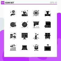 Set of 16 Modern UI Icons Symbols Signs for valve plumbing thanksgiving plumber share Editable Vector Design Elements