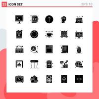 Set of 25 Modern UI Icons Symbols Signs for paper advertisement symbols unlock lock Editable Vector Design Elements