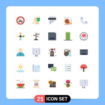 Pictogram Set of 25 Simple Flat Colors of phone scale face tool measuring Editable Vector Design Elements