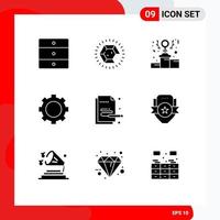 User Interface Pack of 9 Basic Solid Glyphs of paint technology power set devices Editable Vector Design Elements