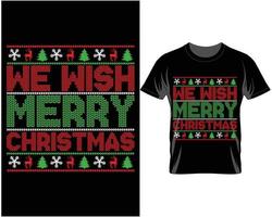 We wish merry Christmas T shirt Design vector