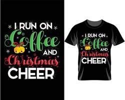 I run on Coffee Ugly Christmas T shirt Design vector