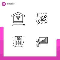 Outline Icon set. Pack of 4 Line Icons isolated on White Background for responsive Website Design Print and Mobile Applications. vector