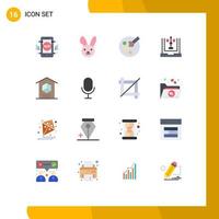16 User Interface Flat Color Pack of modern Signs and Symbols of logistic delivery education planning development Editable Pack of Creative Vector Design Elements