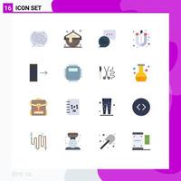 User Interface Pack of 16 Basic Flat Colors of export column pot market lead Editable Pack of Creative Vector Design Elements