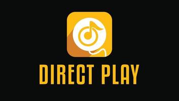 Direct play media production video making logo design vector