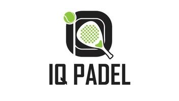 letras i y q logotipo moderno de pádel y pelota de tenis vector