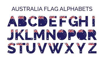 australia bandera alfabetos letras a a z diseño creativo logos vector