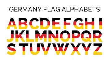 alemania bandera alfabetos letras a a z diseño creativo logos vector