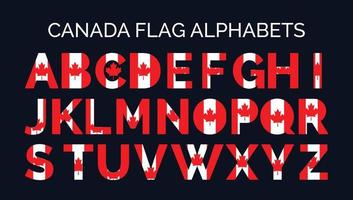 canadá bandera alfabetos letras a a z diseño creativo logos vector