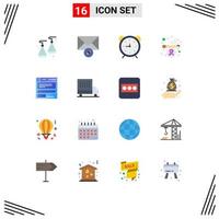 Universal Icon Symbols Group of 16 Modern Flat Colors of code browser time file health Editable Pack of Creative Vector Design Elements