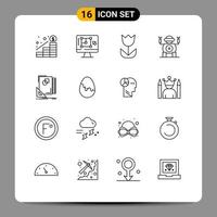 paquete de iconos vectoriales de stock de 16 signos y símbolos de línea para el diseño de elementos de diseño vectorial editables de foto de tecnología de aumento de juguete vector