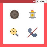 4 Universal Flat Icons Set for Web and Mobile Applications waffle clock train search deny Editable Vector Design Elements