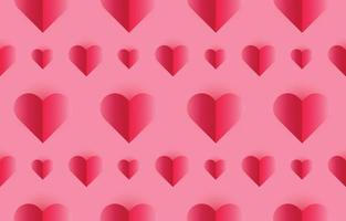 Heart seamless pattern background with shadow on pink background, valentines day concept, couple, love, gift wrap vector