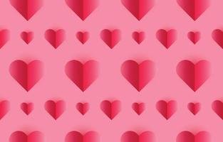 Heart seamless pattern background with shadow on pink background, valentines day concept, couple, love, gift wrap vector