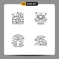 Universal Icon Symbols Group of 4 Modern Filledline Flat Colors of camera health dslr cancer business strategy Editable Vector Design Elements