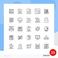 Concepto de 25 líneas para sitios web, arquitectura de aplicaciones y móviles, informes analíticos dulces, elementos de diseño vectorial editables. vector