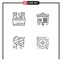 Universal Icon Symbols Group of 4 Modern Filledline Flat Colors of beauty holi wellness presentation celebrate Editable Vector Design Elements