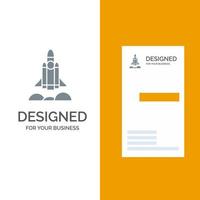 Unicorn startup business cohete startup diseño de logotipo gris y plantilla de tarjeta de visita vector