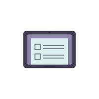 To-do list tablet icon flat isolated vector