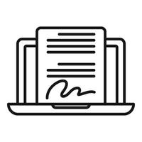 Online signature icon outline vector. Agent service vector