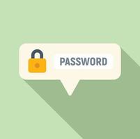 Password security icon flat vector. Security cyber vector