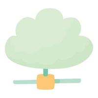 Cloud database icon, cartoon style vector