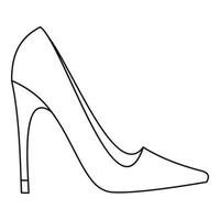 icono de zapato de tacón alto de mujer elegante, estilo de esquema vector