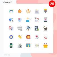 grupo de 25 colores planos modernos establecidos para elementos de diseño de vectores editables seguros enviados por el servidor del temporizador comercial