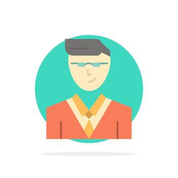 Man User Manager Student Abstract Circle Background Flat color Icon vector