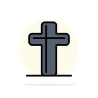 Celebration Christian Cross Easter Abstract Circle Background Flat color Icon vector