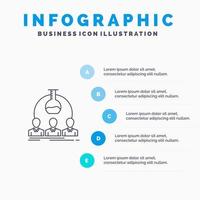 Laboratory Lab Man Experiment Scientist Line icon with 5 steps presentation infographics Background vector