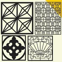 Jali design for graphic and CNC.router Geometric laser cutting vector pattern.